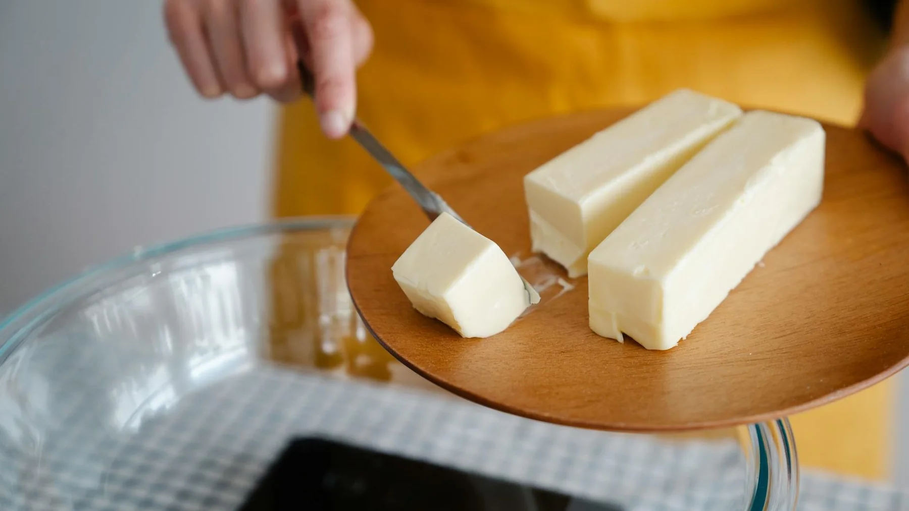 close up view of butter on plate